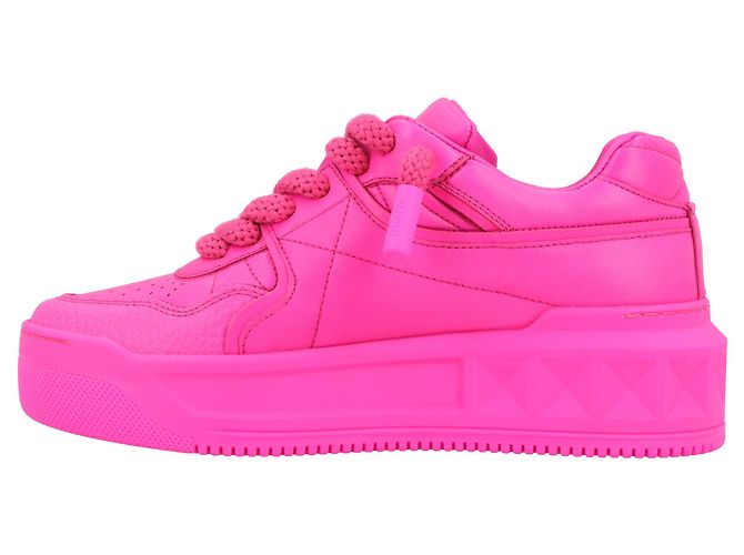 Valentino Garavani Sneakers in pelle Valentino One Stud XL rosa - vista 2