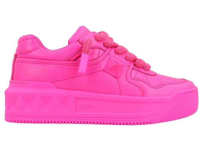 Valentino Garavani Sneakers in pelle Valentino One Stud XL rosa - vista 6