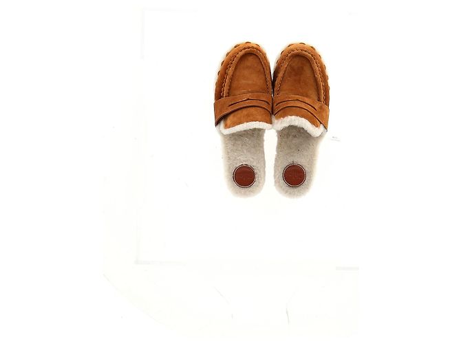 Pantofole Chloé Joy in suede marrone Rosso - vista 11