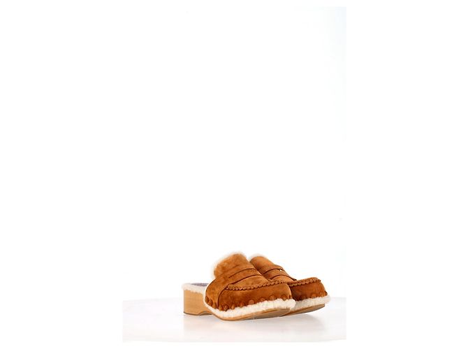 Pantofole Chloé Joy in suede marrone Rosso - vista 12