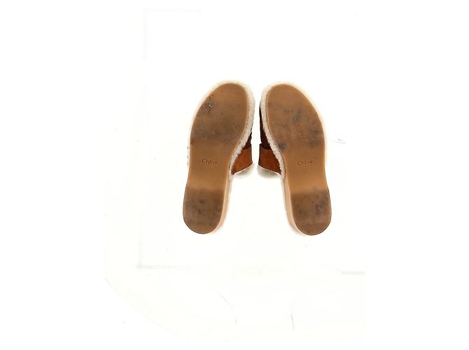 Pantofole Chloé Joy in suede marrone Rosso - vista 14