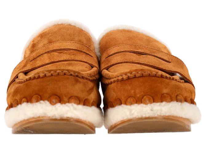 Pantofole Chloé Joy in suede marrone Rosso - vista 3