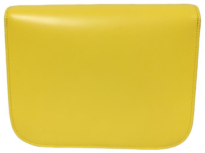 Céline Celine Classic Box Medio Pelle di Vitello Gialla Giallo - vista 4