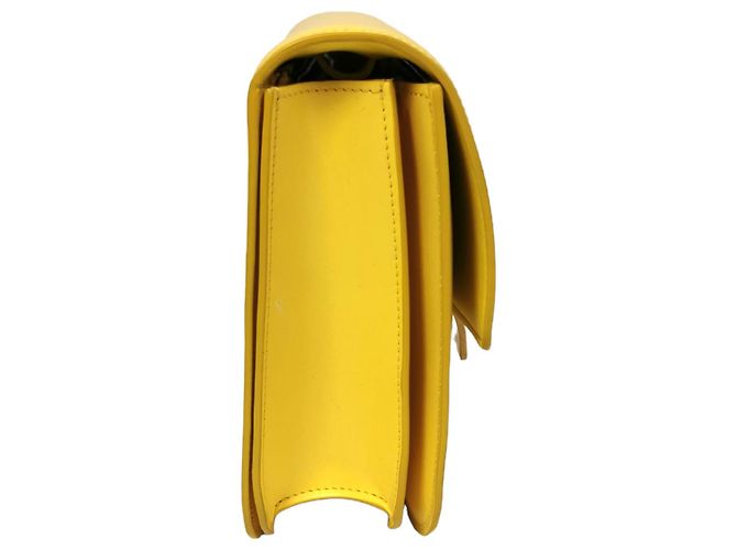 Céline Celine Classic Box Medio Pelle di Vitello Gialla Giallo - vista 5