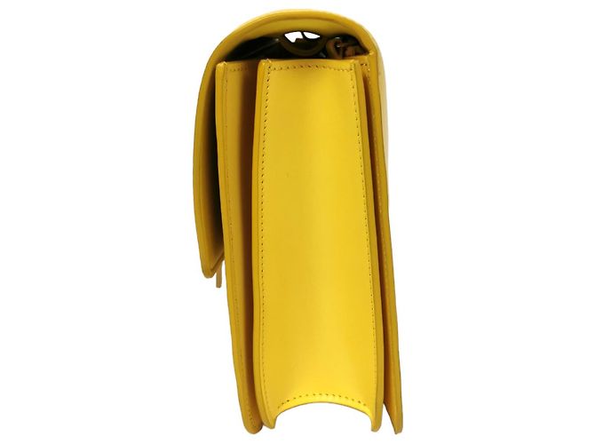 Céline Celine Classic Box Medio Pelle di Vitello Gialla Giallo - vista 6