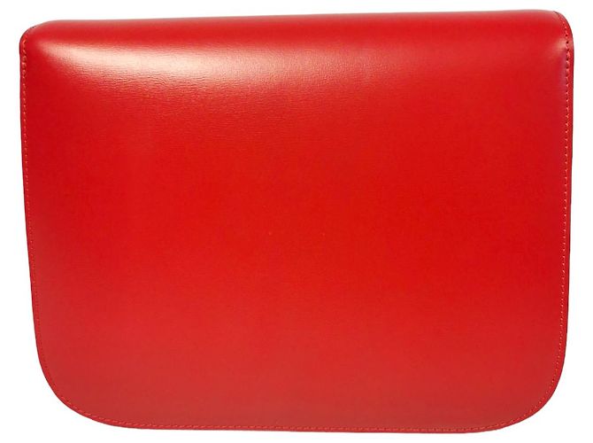 Céline Celine Classic Box Medio Pelle di Vitello Rossa Rosso - vista 4
