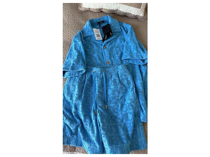 Versace Hemd aus blauer Baumwolle - Ansicht 2
