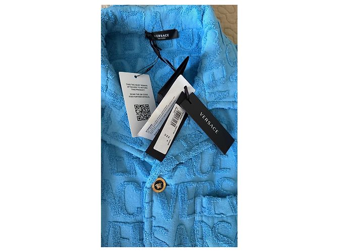 Versace Hemd aus blauer Baumwolle - Ansicht 8
