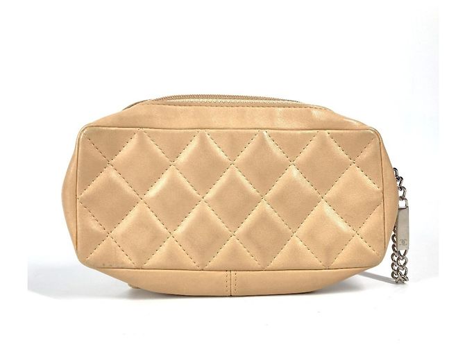 Chanel Cambon Line Leather Pen Case Beige Orange - view 2