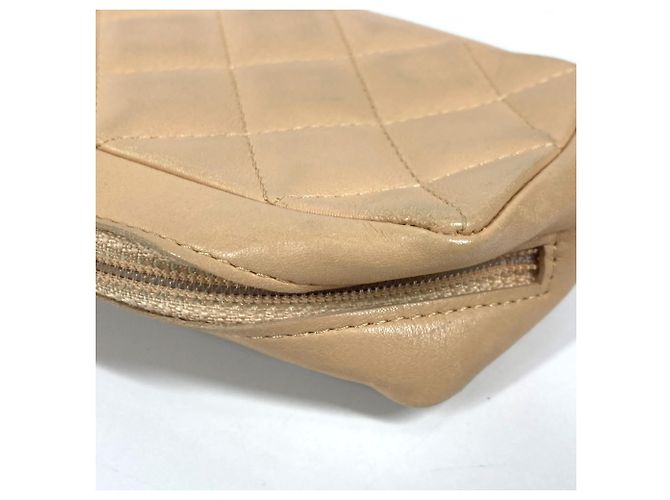 Chanel Cambon Line Leather Pen Case Beige Orange - view 7