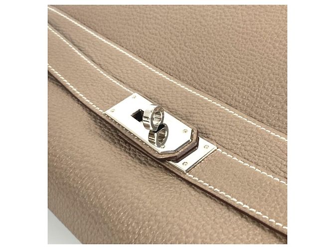 Hermès Borsa Hermes Kelly 40 in pelle Togo Beige - vista 11