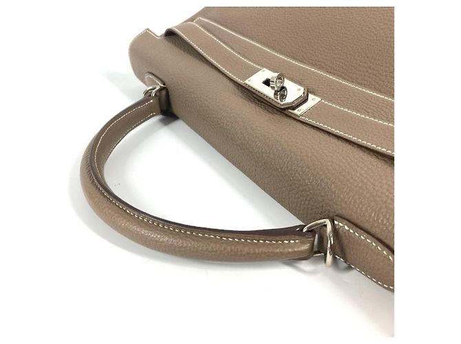 Hermès Borsa Hermes Kelly 40 in pelle Togo Beige - vista 12