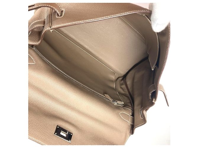 Hermès Borsa Hermes Kelly 40 in pelle Togo Beige - vista 16