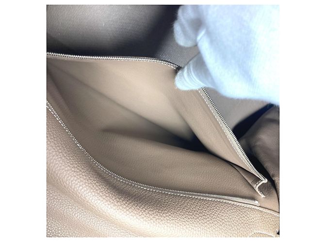 Hermès Borsa Hermes Kelly 40 in pelle Togo Beige - vista 17
