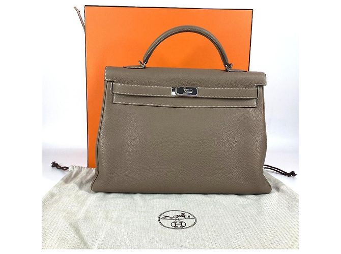 Hermès Borsa Hermes Kelly 40 in pelle Togo Beige - vista 3
