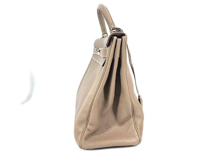 Hermès Borsa Hermes Kelly 40 in pelle Togo Beige - vista 5
