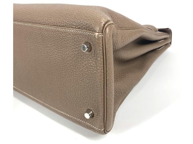 Hermès Borsa Hermes Kelly 40 in pelle Togo Beige - vista 8
