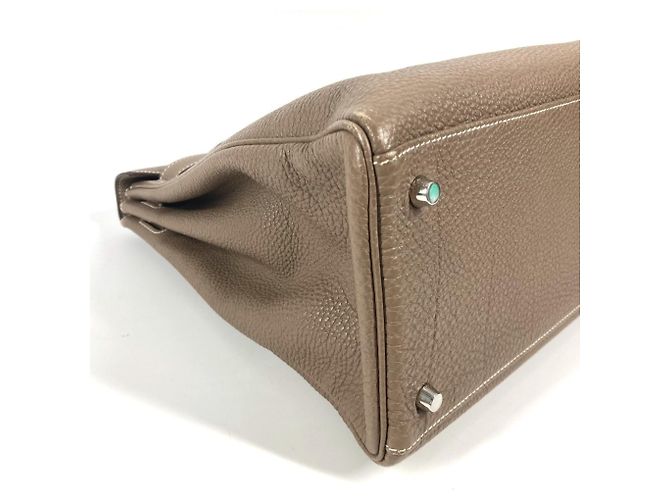 Hermès Borsa Hermes Kelly 40 in pelle Togo Beige - vista 9