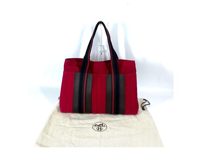 Hermès Borsa Tote HERMES Troca Horizontal MM Nero Rosso - vista 11