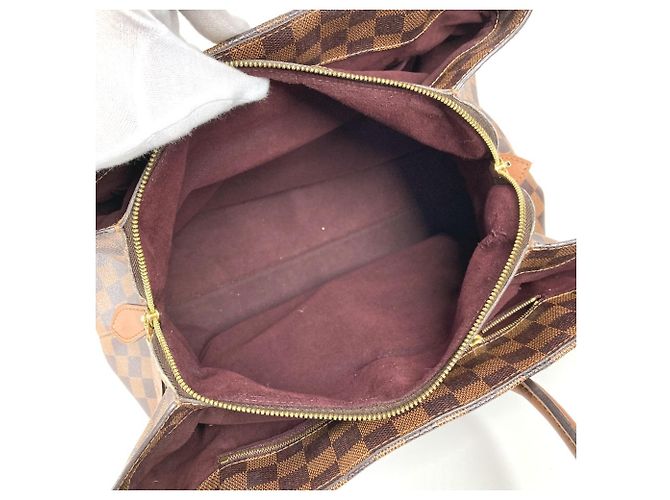 Borsa Tote Damier Ascot di Louis Vuitton Marrone - vista 14