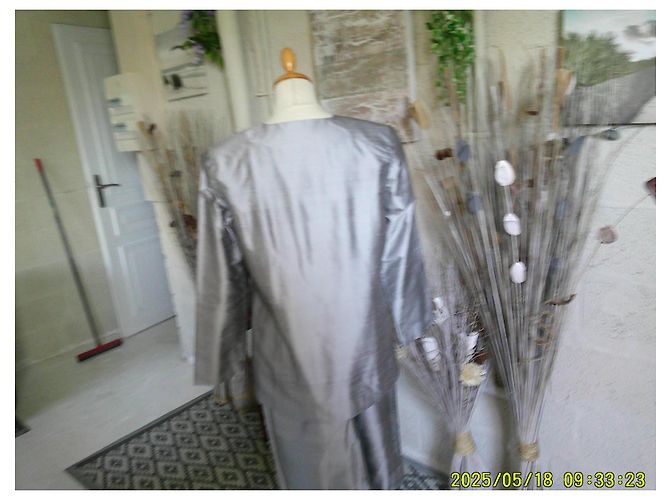 Autre Marque Anne Weybum Conjunto de Blazer e Saia de Seda Cinza - vista 6