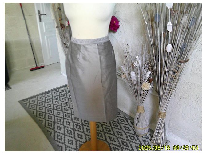 Autre Marque Anne Weybum Conjunto de Blazer e Saia de Seda Cinza - vista 8