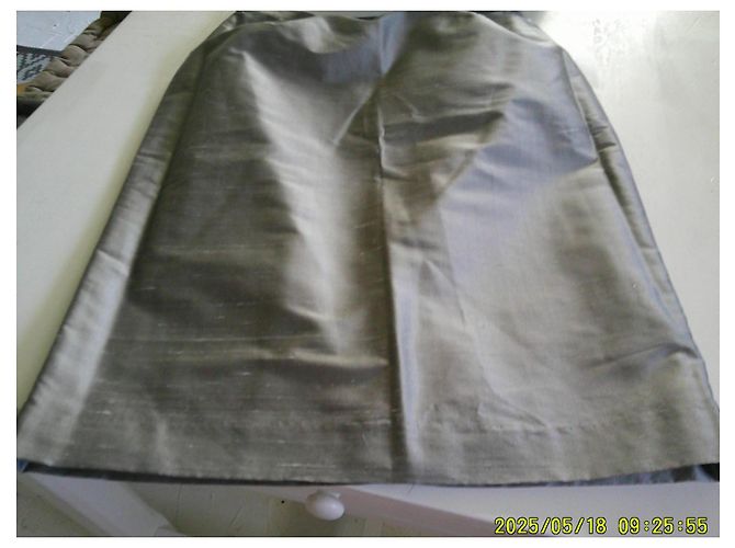 Autre Marque Anne Weybum Conjunto de Blazer e Saia de Seda Cinza - vista 9