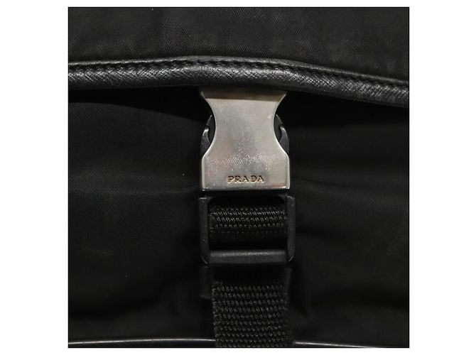 Borsa a Spalla PRADA in Nylon Nero Argento Autentica hk2516 - vista 10