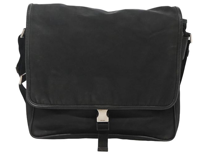 Borsa a Spalla PRADA in Nylon Nero Argento Autentica hk2516 - vista 13