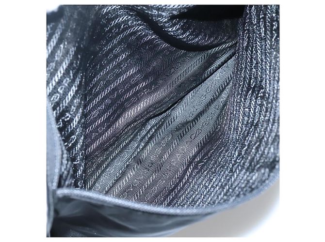 Borsa a Spalla PRADA in Nylon Nero Argento Autentica hk2516 - vista 22