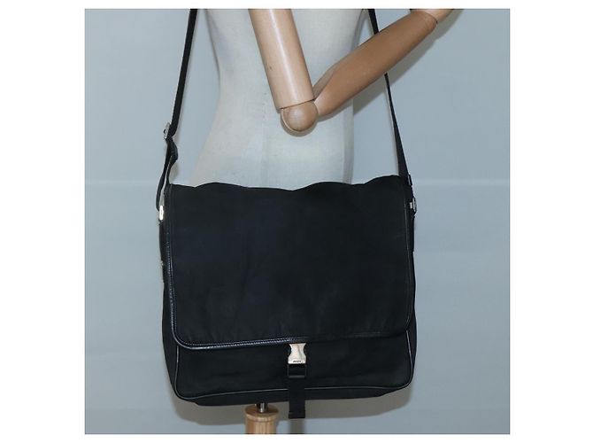 Borsa a Spalla PRADA in Nylon Nero Argento Autentica hk2516 - vista 24