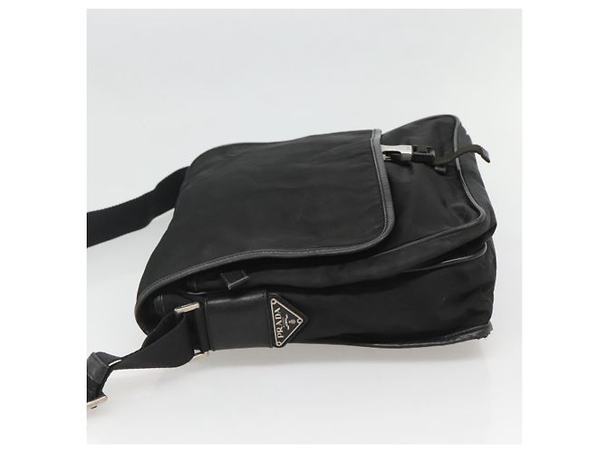 Borsa a Spalla PRADA in Nylon Nero Argento Autentica hk2516 - vista 4