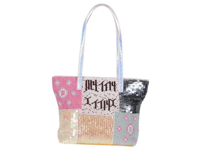 FENDI Tote Bag Perlen Mehrfarbig Silber Auth MX075SM Mehrfarben - Ansicht 2