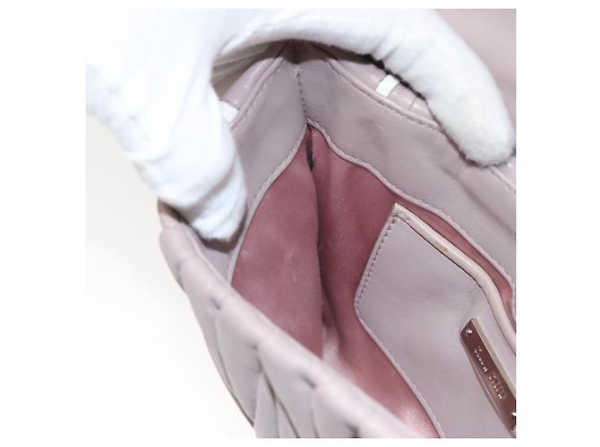 Borsa a spalla in pelle matelassé Miu Miu con catena rosa Auth 119144 - vista 22