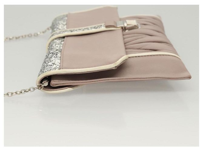 Borsa a spalla in pelle matelassé Miu Miu con catena rosa Auth 119144 - vista 4