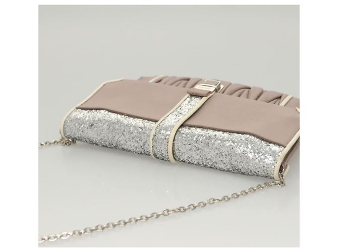 Borsa a spalla in pelle matelassé Miu Miu con catena rosa Auth 119144 - vista 6