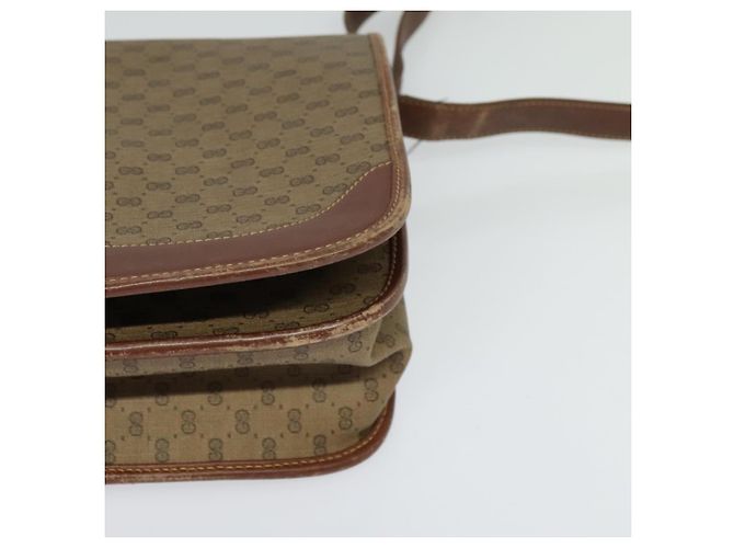GUCCI Borsa Sherry Line Micro GG Supreme Web PVC Beige Oro Auth th5905 D'oro - vista 14