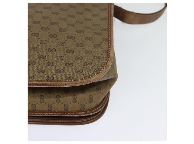 GUCCI Borsa Sherry Line Micro GG Supreme Web PVC Beige Oro Auth th5905 D'oro - vista 16