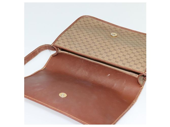 GUCCI Borsa Sherry Line Micro GG Supreme Web PVC Beige Oro Auth th5905 D'oro - vista 17