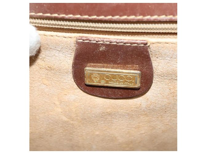 GUCCI Borsa Sherry Line Micro GG Supreme Web PVC Beige Oro Auth th5905 D'oro - vista 18