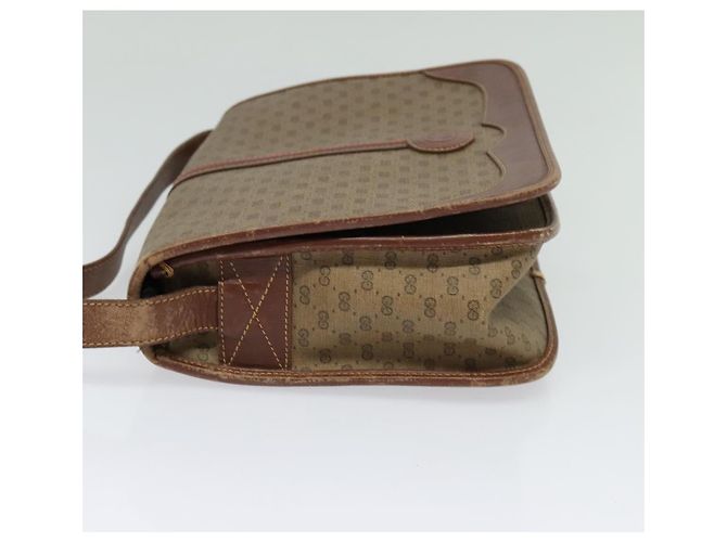 GUCCI Borsa Sherry Line Micro GG Supreme Web PVC Beige Oro Auth th5905 D'oro - vista 3