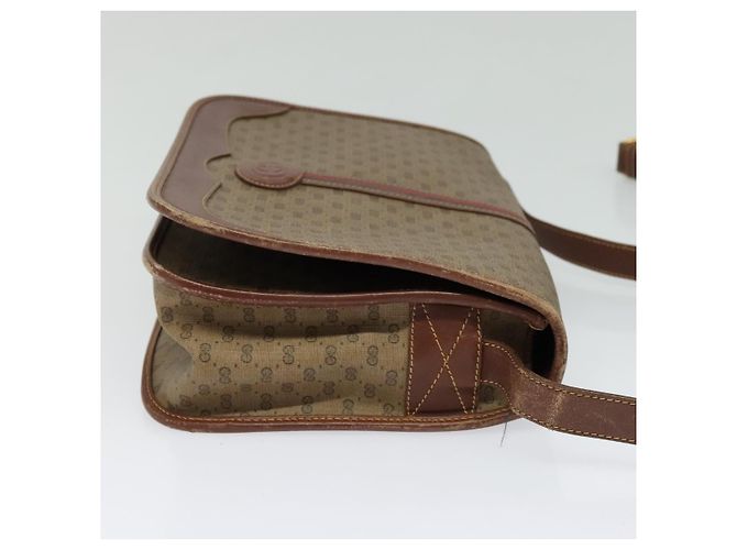 GUCCI Borsa Sherry Line Micro GG Supreme Web PVC Beige Oro Auth th5905 D'oro - vista 4