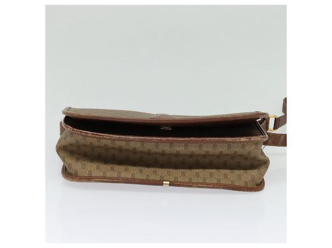 GUCCI Borsa Sherry Line Micro GG Supreme Web PVC Beige Oro Auth th5905 D'oro - vista 5
