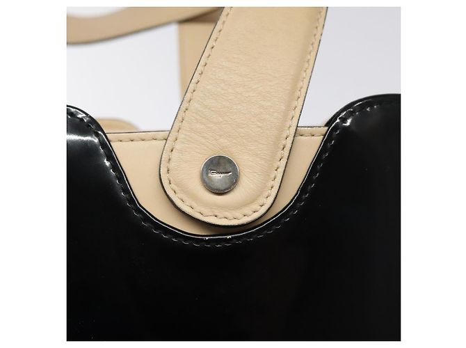 Salvatore Ferragamo Tote Bag Emaille Schwarz Silber Auth bs25067 - Ansicht 10