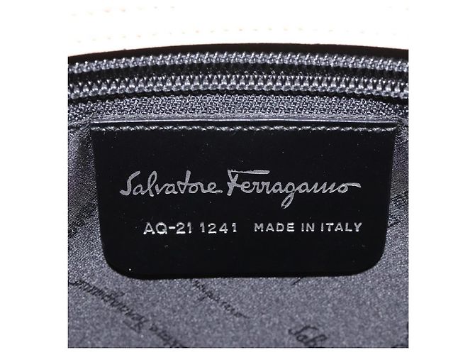 Salvatore Ferragamo Tote Bag Emaille Schwarz Silber Auth bs25067 - Ansicht 12