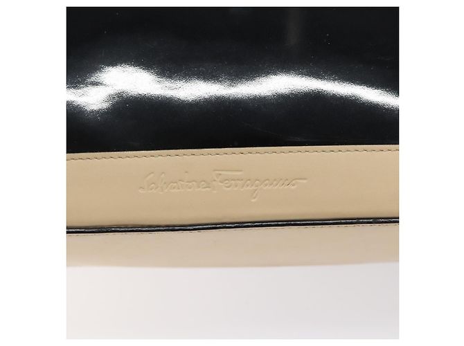 Salvatore Ferragamo Tote Bag Emaille Schwarz Silber Auth bs25067 - Ansicht 17