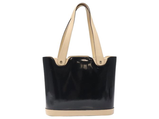 Salvatore Ferragamo Tote Bag Emaille Schwarz Silber Auth bs25067 - Ansicht 2