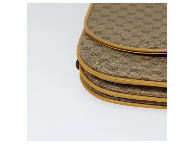 Gucci Borsa a spalla Micro GG Supreme PVC Beige Oro 001 406 1780 Auth th5863 D'oro - vista 14
