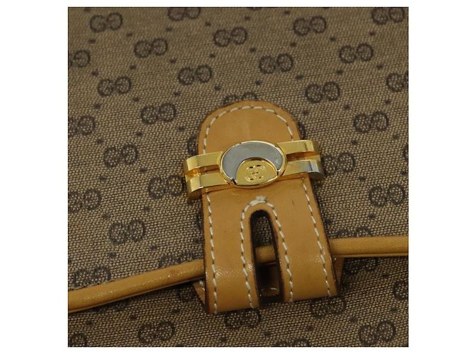 Gucci Borsa a spalla Micro GG Supreme PVC Beige Oro 001 406 1780 Auth th5863 D'oro - vista 18