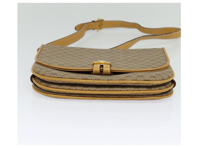 Gucci Borsa a spalla Micro GG Supreme PVC Beige Oro 001 406 1780 Auth th5863 D'oro - vista 5